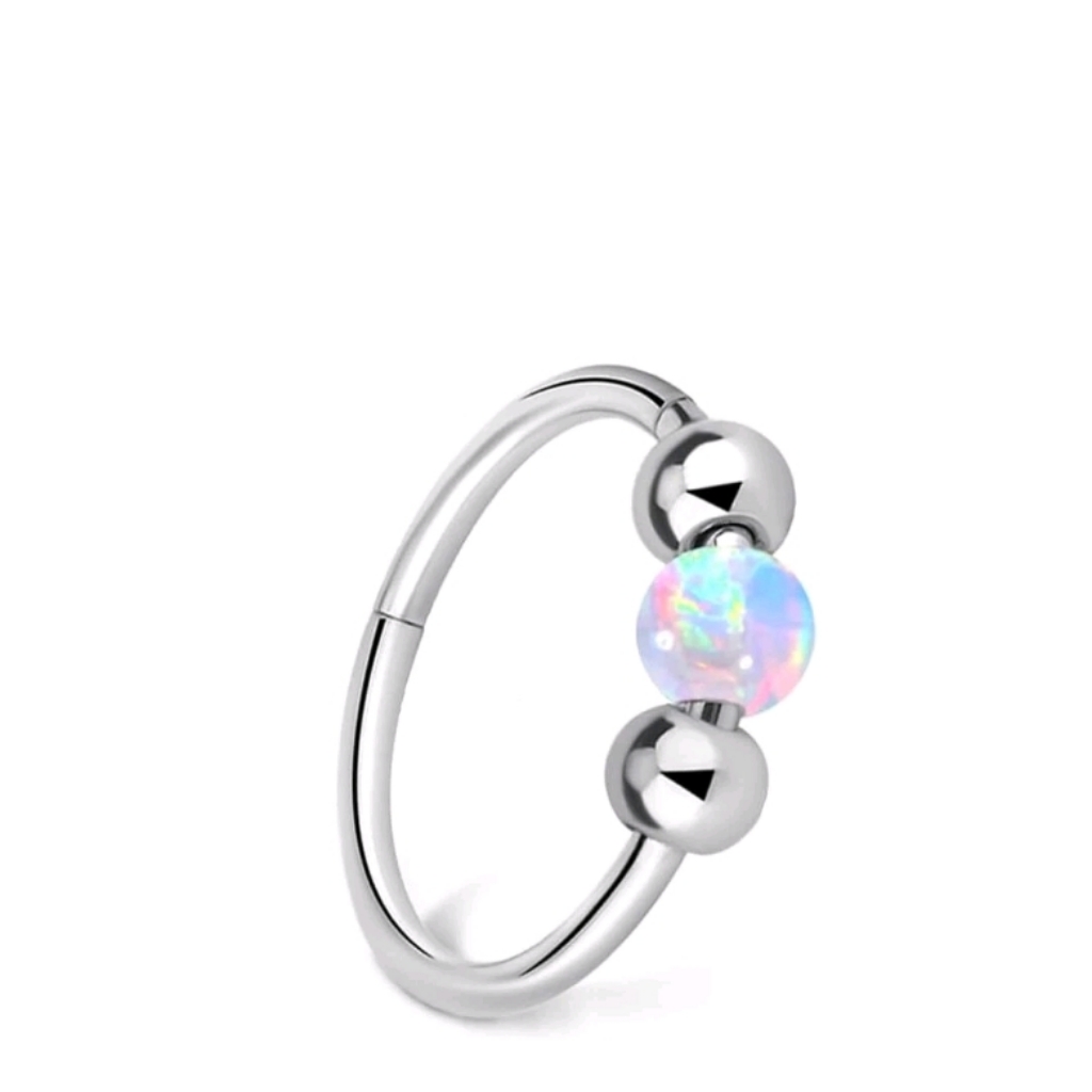 Opal Nose Ring Clicker 10mm